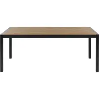 Beliani Table De Jardin En Aluminium 180 X 90 Cm Bois Clair Et Noir Vernio