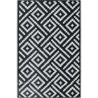 vidaXL Tapis d'extérieur ARAKIL blanc et noir 190x290 cm PP