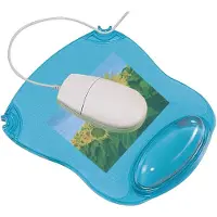 Q-CONNECT Tapis de souris avec revêtement en gel bleu, Tapis de souris, Transparent, Bleu