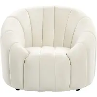 Beliani Fauteuil Coquillage En Velours Blanc Cassé Malung