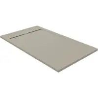 Luca Varess Dandy receveur de douche 140 x 80 cm marbre composite Soie grise mat structure rock