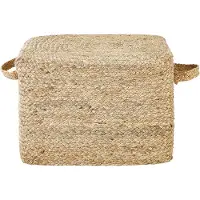 Beliani Pouf en jute naturel 45 x 45 x 30 cm DHADAR