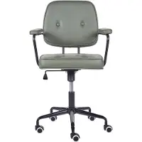 Beliani Siège de bureau vert en simili-cuir pivotant réglable en hauteur avec accoudoirs style moderne traditionnel salle de travail
