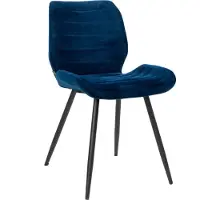 Sonstiges Bronx71 Chaise à manger en velours Toby moderne bleu