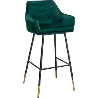 NABER Sera V, tabouret, piétement noir, revêtement vert foncé