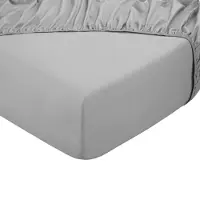 PHLOX Drap-housse - 100% Satin de coton (300 TC) - 90x200 cm pour une personne - Doux et respectueux de la peau - Elastique rond - Gris clair
