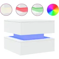 vidaXL Table basse avec lampes LED blanc 50x50x40 cm
