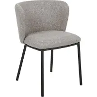 Beliani Lot de 2 chaises de salle à manger revêtement en polyester gris pieds en métal noir sans dossier dossier arrondi design contemporain moderne