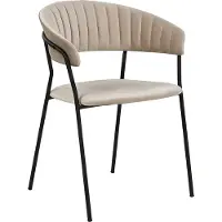 Beliani Lot de 2 chaises de salle à manger garnies de velours gris foncé pieds en métal noir avec accoudoirs dossier arrondi design moderne