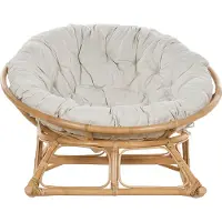 Beliani Fauteuil À Bascule Rond En Rotin Ton Naturel Et Beige Clair Orvieto