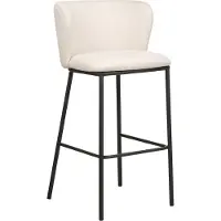 Beliani Lot De 2 Chaises De Bar Mina Blanc Cassé