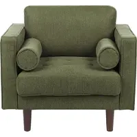 Beliani Fauteuil Nurmo Tissu Vert Foncé