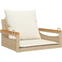 vidaXL Balancelle avec coussins beige 63x62x40 cm résine tressée
