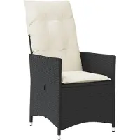 vidaXL Fauteuil de jardin Réglable avec coussins Noir Poly Rattan