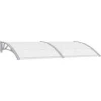 vidaXL Auvent de porte Gris et transparent 200x75 cm PC