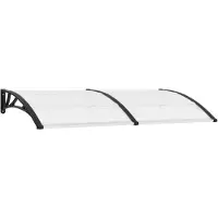 vidaXL Auvent de porte Noir et transparent 200x75 cm PC