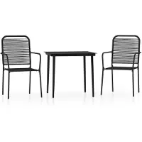 vidaXL Ensemble de jardin 3 pièces noir