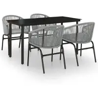 vidaXL Ensemble de jardin 5 pièces Gris