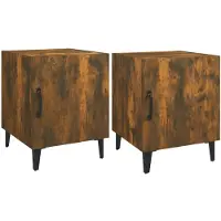 vidaXL Tables de chevet 2 pcs Chêne fumé Bois d'ingénierie