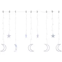vidaXL Light Girland Star und Mond Fernbedienung 138 LED Blau