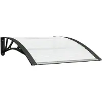 vidaXL Auvent de porte noir et transparent 100x75 cm Polycarbonate