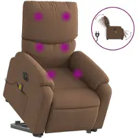 vidaXL Fauteuil de massage électrique avec releveur Marron Tissu