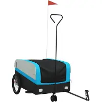 vidaXL Remorque vélo noir et bleu 45 kg Fer