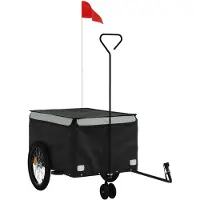 vidaXL Remorque vélo noir et gris 45 kg Fer