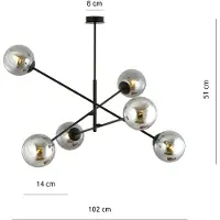 Emibig Lustre 6xE14 40W LINEAR 6 BLACK/GRAPHITE 1167/6