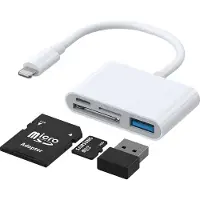JOYROOM S-H142 Lightning vers USB OTG 7cm Lecteur de cartes Adaptateur Micro-SD USB Lecteur blanc