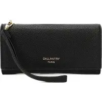 Gallantry Porte-monnaie en similicuir pour femme - Porte-monnaie ritsporte pour argent, cartes et téléphone portable - Noir