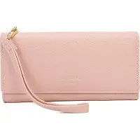 Gallantry Portefeuille en simili-cuir pour femmes avec fente, espace pour l'argent, les cartes et le téléphone portable, élégant et pratique en rose