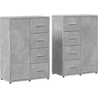 vidaXL Sideboards 2 pcs. Gris béton 60x31x84 cm Bois composite