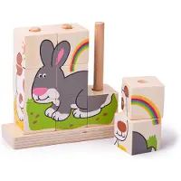 Bigjigs Toys Bigjigs Puzzle en bois pour animaux, 10 pièces.