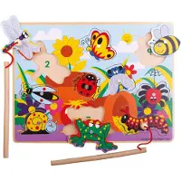 Bigjigs Jeu de pêche magnétique Garden Friends, +18 mois,