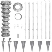 vidaXL Clôture grillagée avec poteaux Douilles de sol Acier galvanisé 15x1m