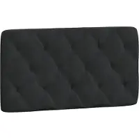 vidaXL Coussin de tête de lit noir 100 cm velours