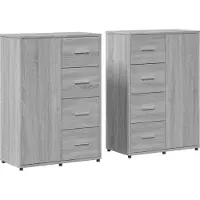 vidaXL Sideboards 2 pcs. Gris Sonoma 60x31x84 cm Bois composite