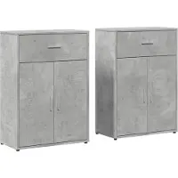 vidaXL Sideboards 2 pcs. Gris béton 60x30x84 cm Bois composite