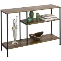 SoBuy Table murale - Avec 3 étagères - Max. 25 kg - Moderne - 120 x 30 x 80 cm