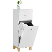 SoBuy Armoire à Linge avec Tiroir et Panier Amovible