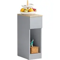 SoBuy Table de Chevet Étroite avec Tiroir, Gris