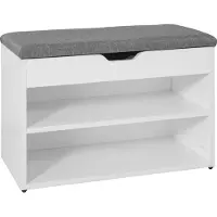 SoBuy Meuble à chaussures - - 2 étagères - 60 x 30 x 44 cm - Blanc / Gris