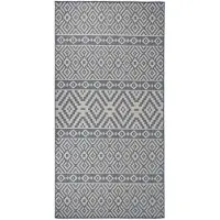 vidaXL Tapis à tissage plat d'extérieur 100x200 cm Rayures bleues