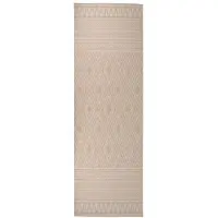vidaXL Tapis à tissage plat d'extérieur 80x250 cm Rayures brunes