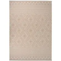 vidaXL Tapis à tissage plat d'extérieur 140x200 cm Rayures brunes