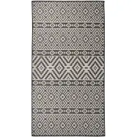 vidaXL Tapis à tissage plat d'extérieur 80x150 cm Rayures noires