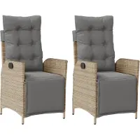 vidaXL Fauteuil de jardin avec repose-pieds 2 pcs. Réglable Poly Rattan