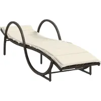 vidaXL Chaise longue avec support Marron 60x199x42 cm Poly rotin