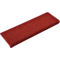 vidaXL Tapis d'escalier 15 pièces 65 x 21 x 4 cm Rouge Bordure rectangulaire